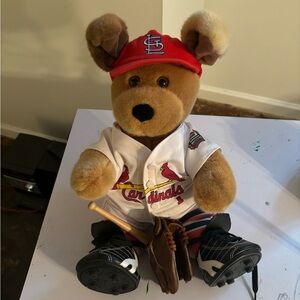 St Louis Cardinal Build Bear with accessories